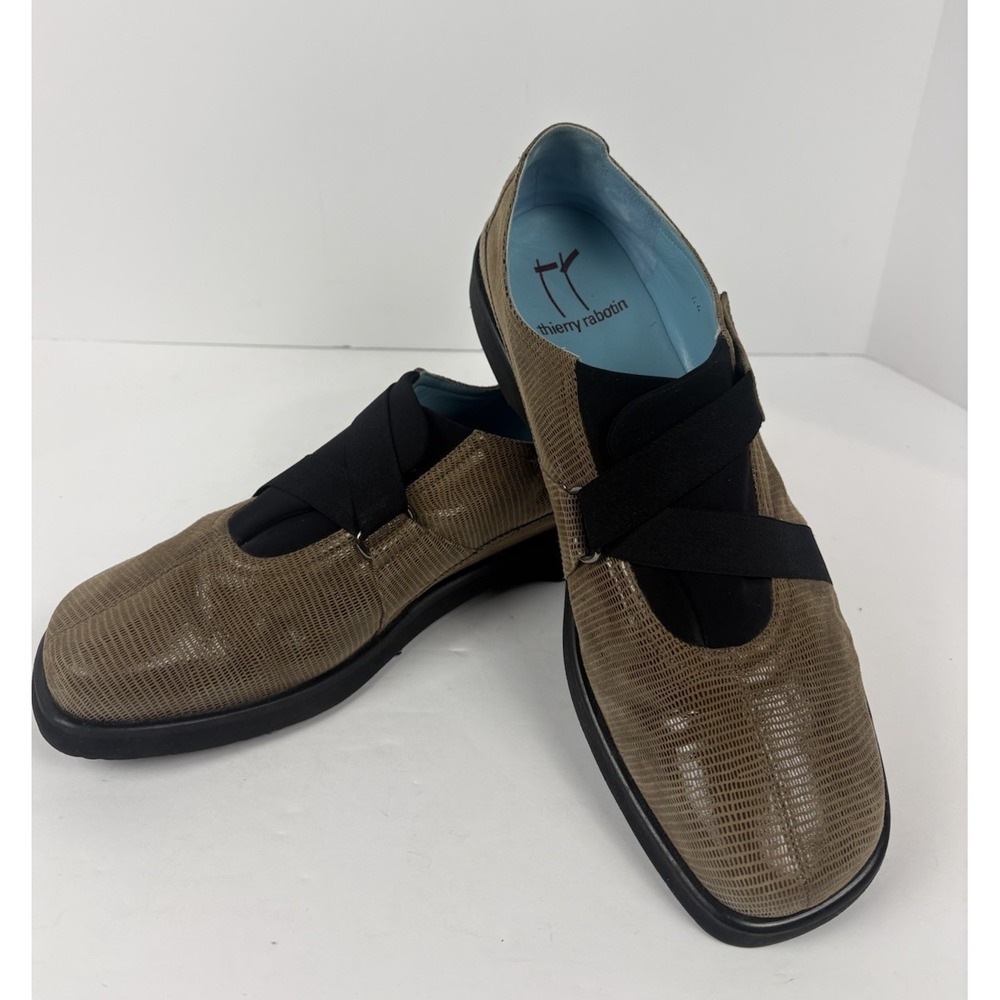 Thierry Rabotin Mens Metallic Tweed Slip-On Flats  US 10.5